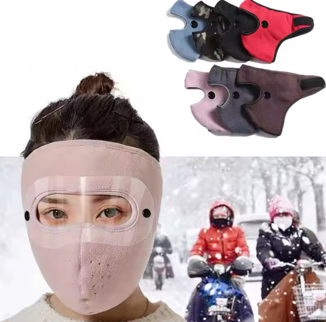 Winter Windproof Mask Thickened Warm Fleece Breathable Motorcycle & Cycling Face Mask Bike And Riding Sports mask Cover Goggles
